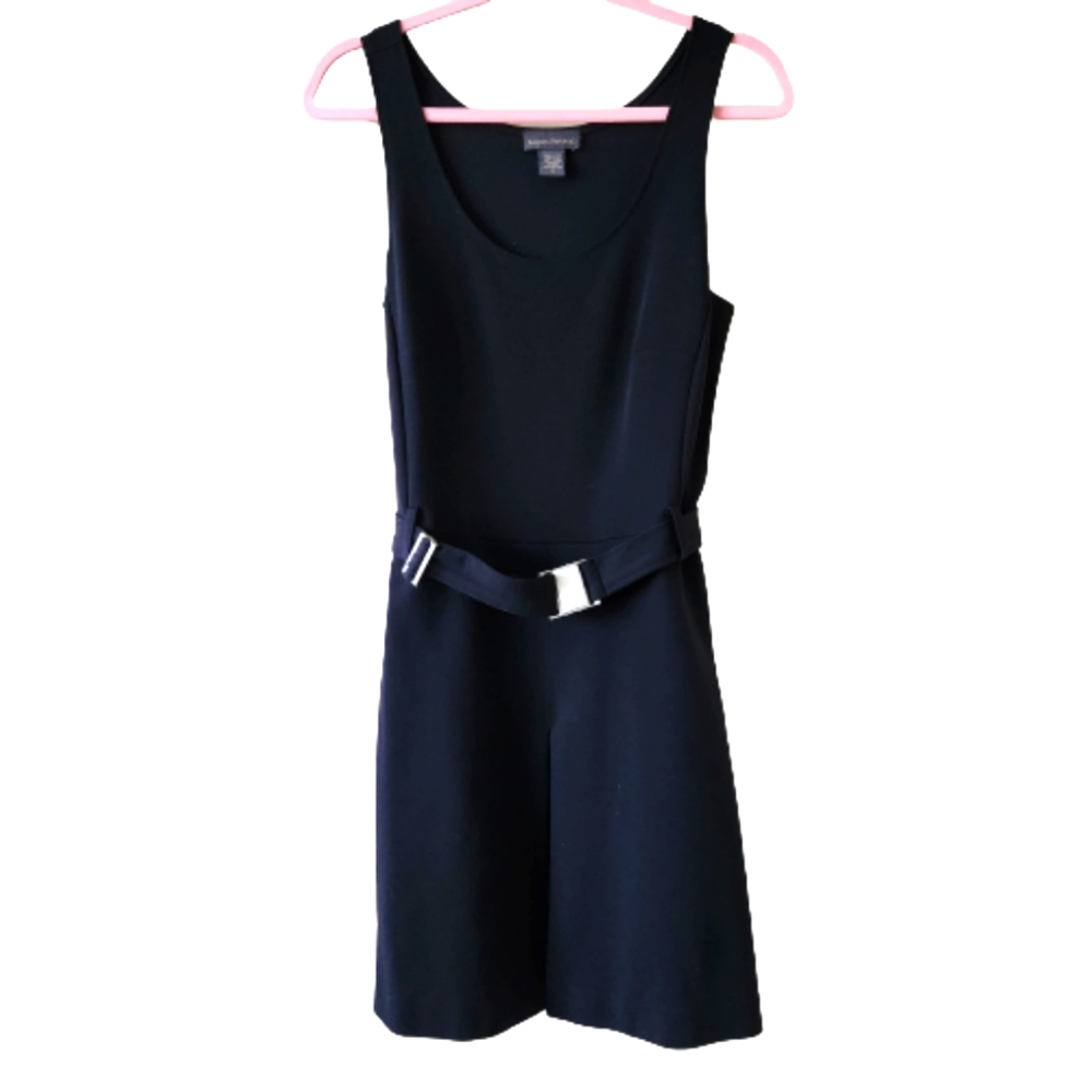 BANANA REPUBLIC Black Sleeveless Belted Mini Dress Size Small #0376